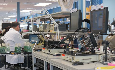 Testing station at PM facility in Petach-Tikva, Israel